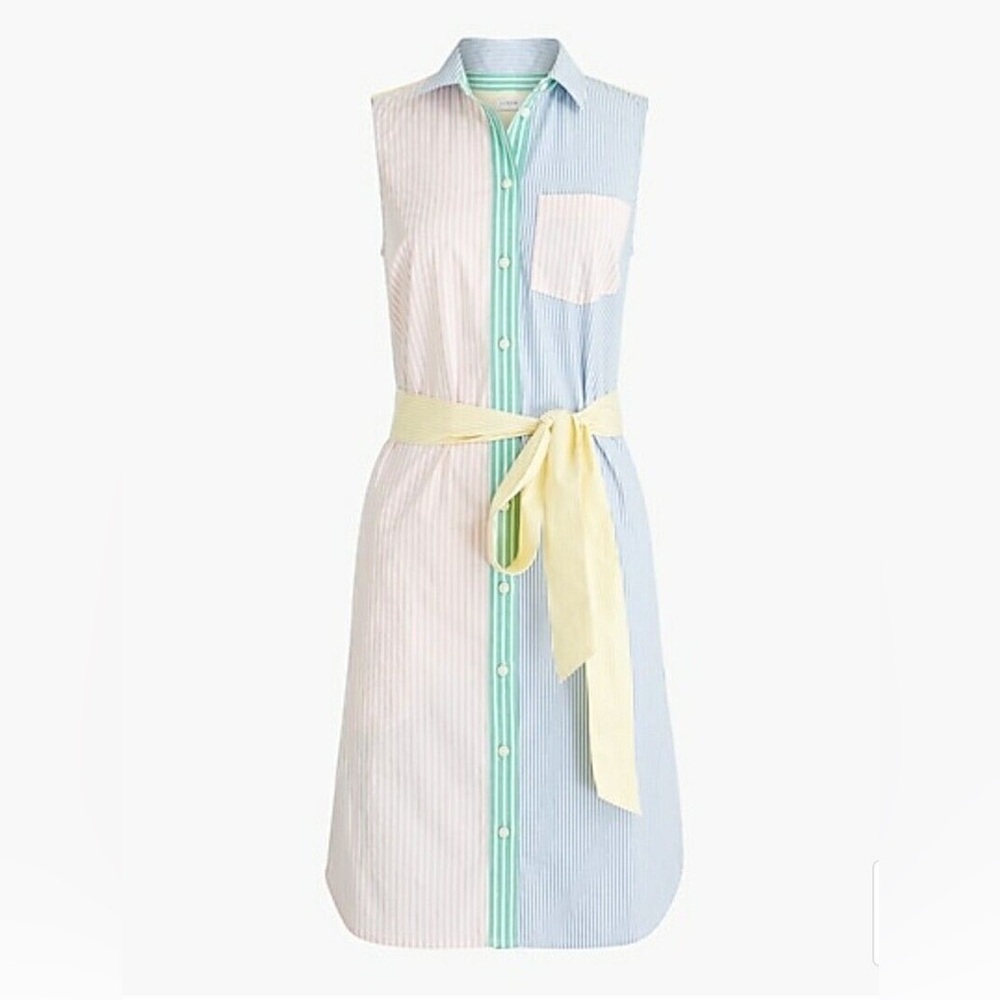 EUC | J. Crew Rainbow Stripe Shirt Dress!!
